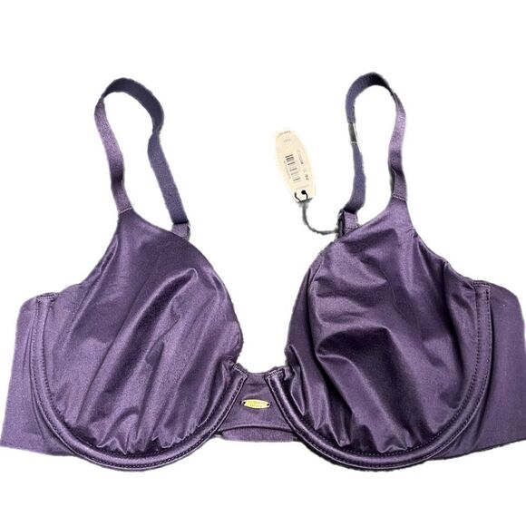 Victoria’s Secret Supersoft Satiny Fabulous unlined semi demi bra purple - Picture 2 of 6
